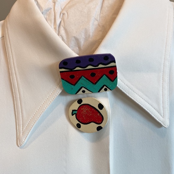 Fiesta Wooden Button Covers (5pcs) with Matching Earrings - Picture 5 of 14